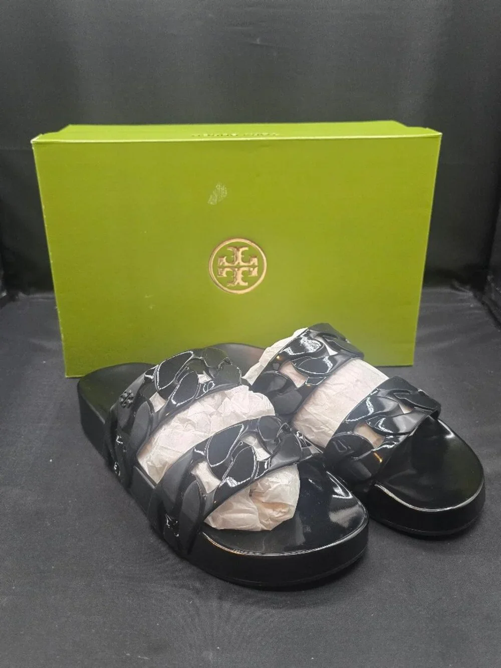 Tory Burch Adrien Jelly Slide Black 9